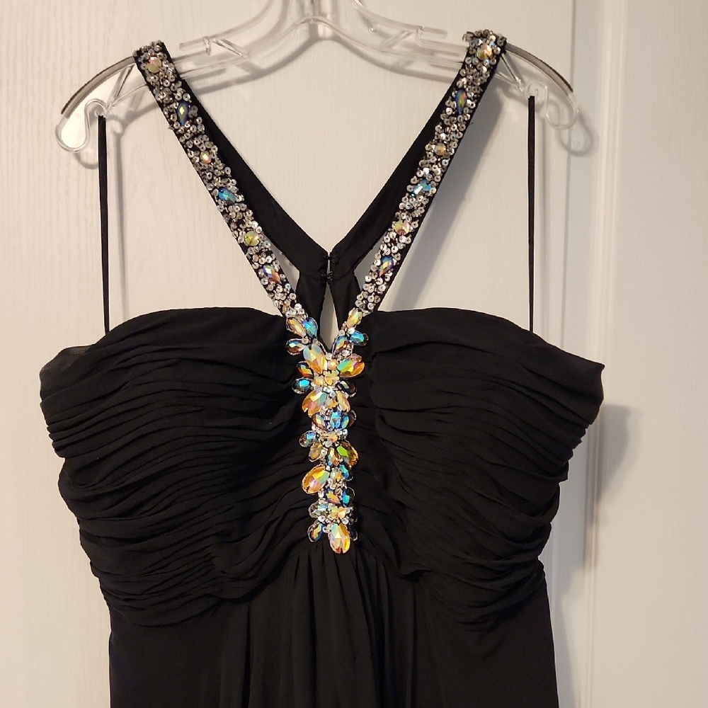La Mer Black Dress with Crystal Embellishments